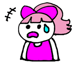 Pink favorite cute girl sticker #4563018