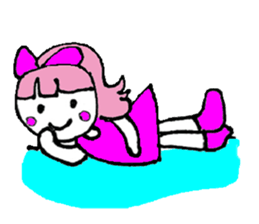 Pink favorite cute girl sticker #4563020