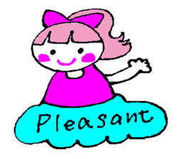 Pink favorite cute girl sticker #4563021