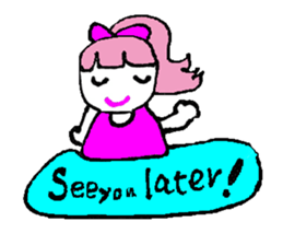 Pink favorite cute girl sticker #4563022