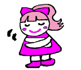 Pink favorite cute girl sticker #4563023