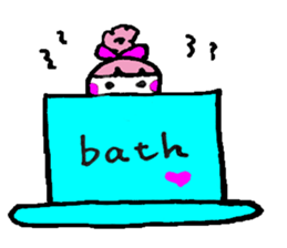 Pink favorite cute girl sticker #4563024