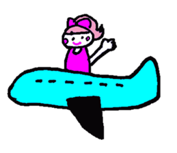 Pink favorite cute girl sticker #4563026