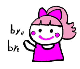 Pink favorite cute girl sticker #4563028