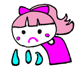 Pink favorite cute girl sticker #4563029