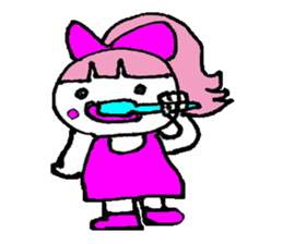 Pink favorite cute girl sticker #4563030