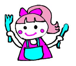 Pink favorite cute girl sticker #4563031