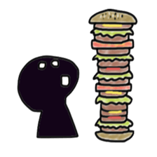 Black and white alien sticker #4565598