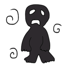 Black and white alien sticker #4565599