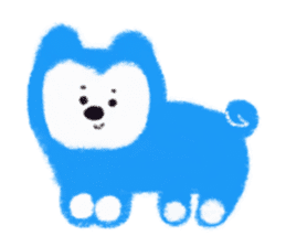 Blue color dog sticker #4566323