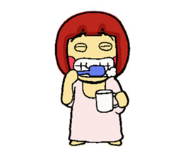 Girl of red cheeks sticker #4567217