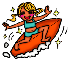 Surfing friends sticker #4567241