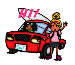 Surfing friends sticker #4567249