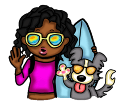 Surfing friends sticker #4567250