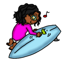 Surfing friends sticker #4567253