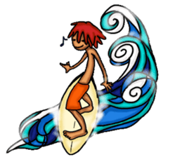Surfing friends sticker #4567258