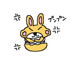 rabbit cream puff sticker #4570633