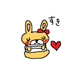 rabbit cream puff sticker #4570654