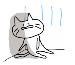 Very Funny White Cat sticker #4571311