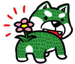 Natural grass Shiba sticker #4572118