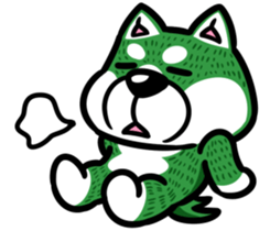 Natural grass Shiba sticker #4572130