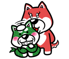 Natural grass Shiba sticker #4572147