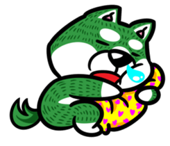 Natural grass Shiba sticker #4572151