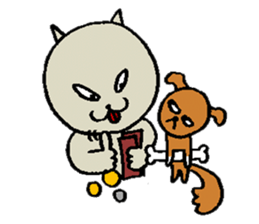 cat & dog climbing sticker #4572217