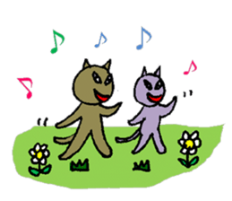 cat & dog climbing sticker #4572228