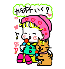 Baby and cat part2 sticker #4576905