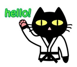 taekwon-do white cat and black cat sticker #4580314
