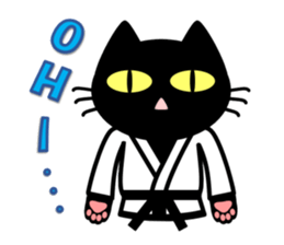 taekwon-do white cat and black cat sticker #4580322