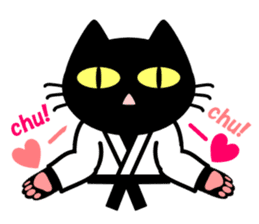 taekwon-do white cat and black cat sticker #4580330