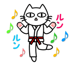 taekwon-do white cat and black cat sticker #4580348