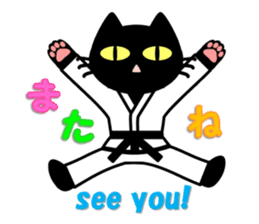 taekwon-do white cat and black cat sticker #4580351