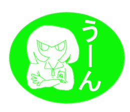Girl and cat(green edition) sticker #4585524