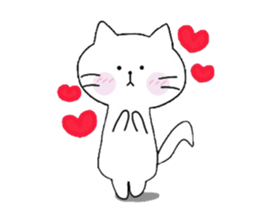 White cat Mimiko sticker #4586753