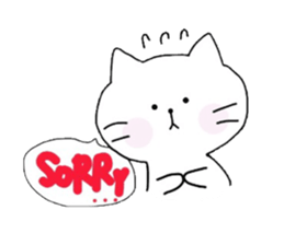 White cat Mimiko sticker #4586766