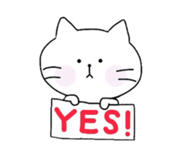 White cat Mimiko sticker #4586767