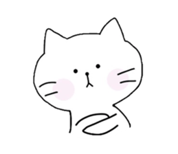 White cat Mimiko sticker #4586771