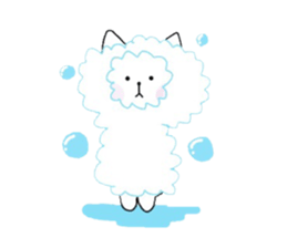 White cat Mimiko sticker #4586776