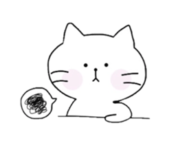White cat Mimiko sticker #4586783