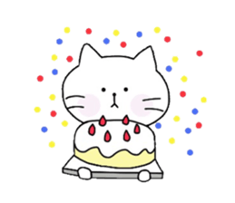 White cat Mimiko sticker #4586791