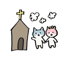 Wedding cats sticker #4592048