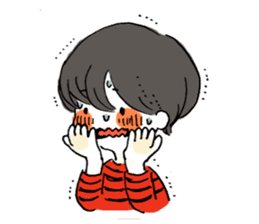 A girl with short hair sticker #4595643