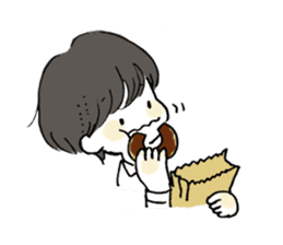 A girl with short hair sticker #4595645