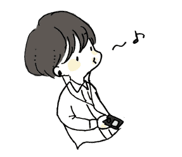 A girl with short hair sticker #4595646