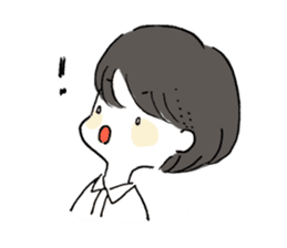 A girl with short hair sticker #4595650