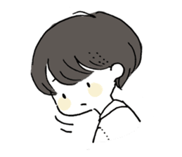 A girl with short hair sticker #4595655