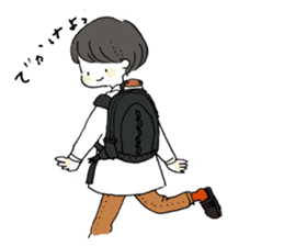 A girl with short hair sticker #4595657